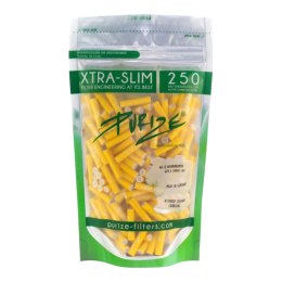 Filtry węglowe Purize XTRA Slim 250szt. - Żółte