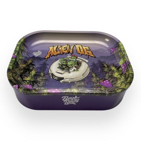 Metalowa tacka do skręcania Best Buds z boxem - Alien OG