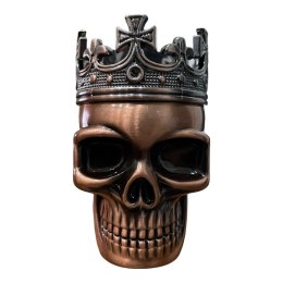 Metalowy grinder Czaszka z koroną - Miedziany