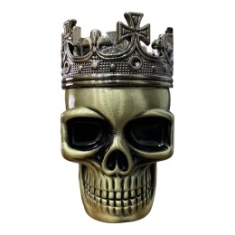 Metalowy grinder Czaszka z koroną - Złoty