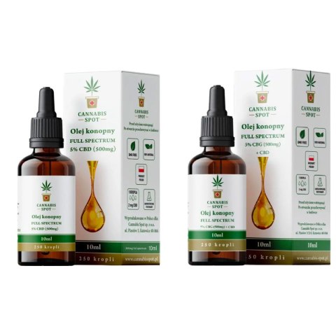 Olejek CBD full spectrum 5% + Olejek CBG full spectrum 5% Olejek CBD full spectrum 5% + Olejek CBG full spectrum 5%
