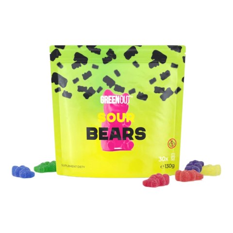 Żelki konopne Green Out Sour Bears 130g Żelki konopne Green Out Sour Bears 130g